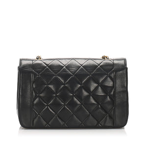 Black Diana Quilted Lambskin Flap Shoulder Bag