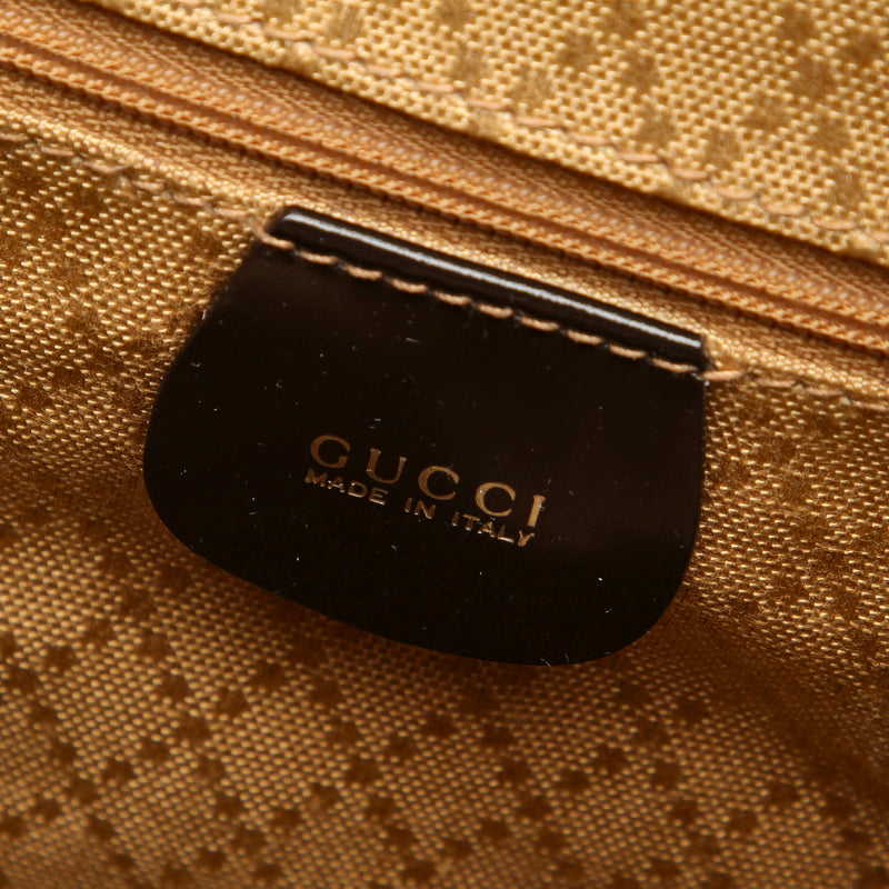 Gucci Bamboo Nylon Drawstring Backpack Brown