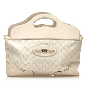 Guccissima Punch Handbag White