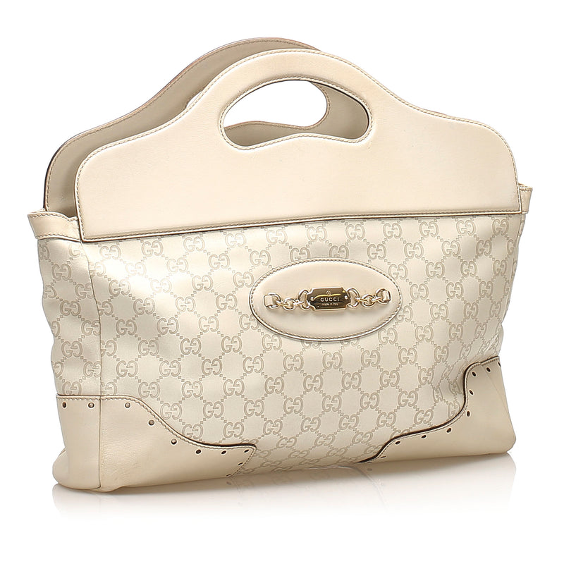 Guccissima Punch Handbag White