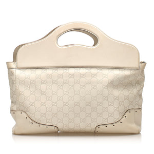 Guccissima Punch Handbag White