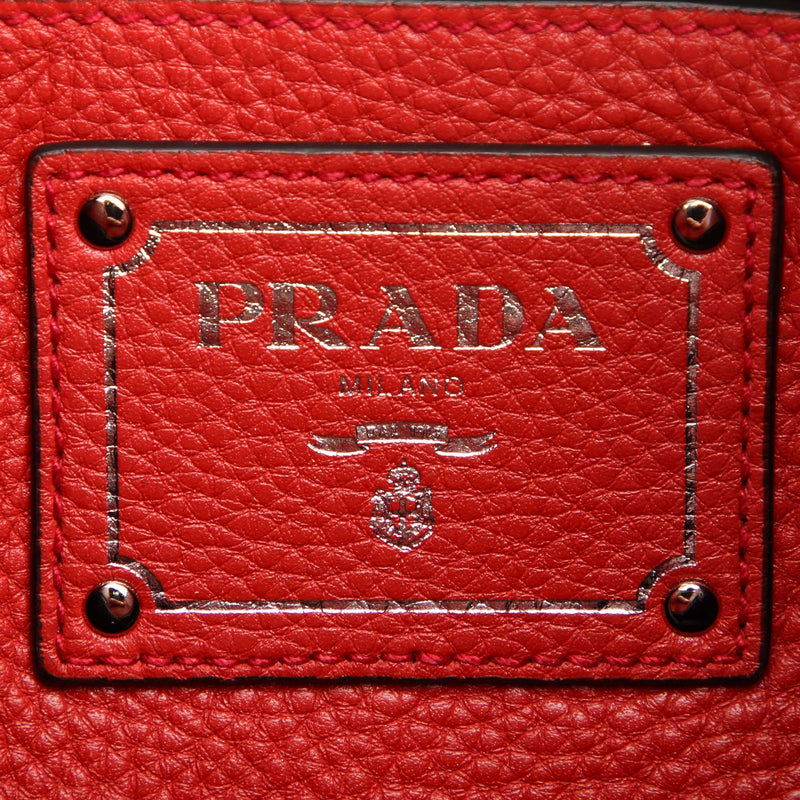 Vitello Daino Crossbody Bag Red SHW