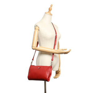 Vitello Daino Crossbody Bag Red SHW