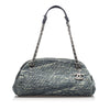 Chanel Camellia Mademoiselle Denim Shoulder Bag Blue