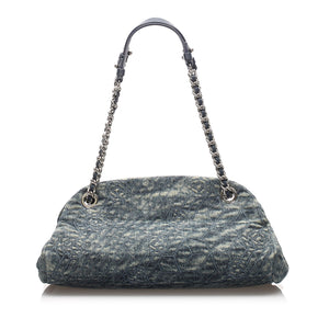 Chanel Camellia Mademoiselle Denim Shoulder Bag Blue