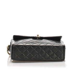 Black Classic Lambskin Leather Flap Camera Bag