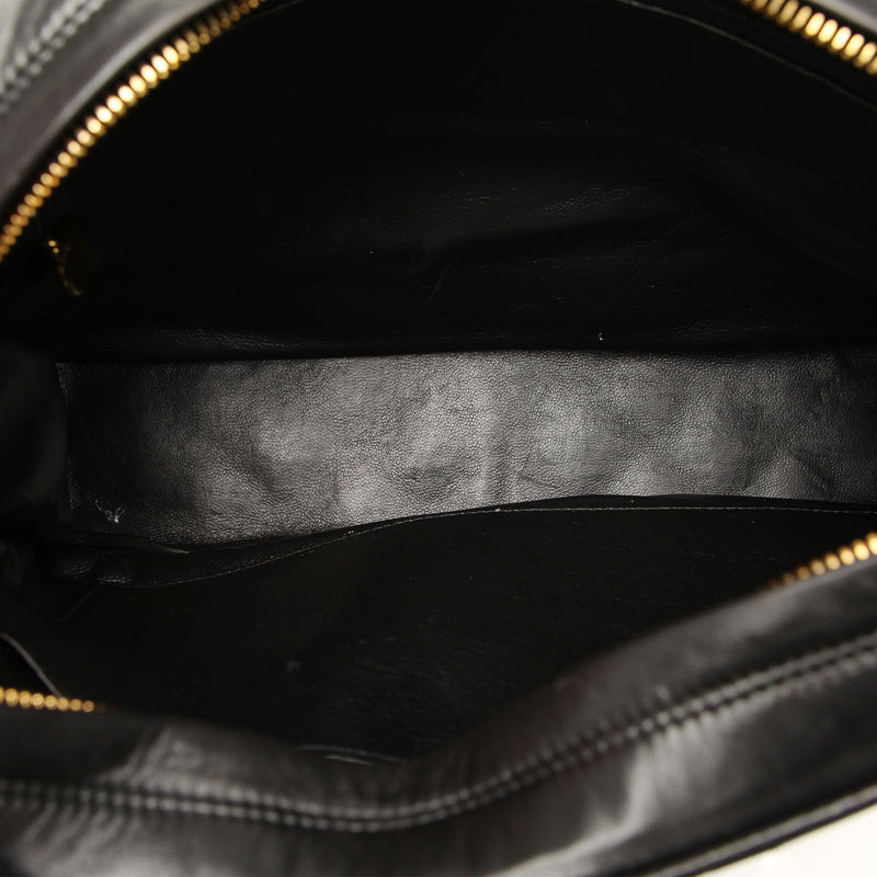 Black Classic Lambskin Leather Flap Camera Bag