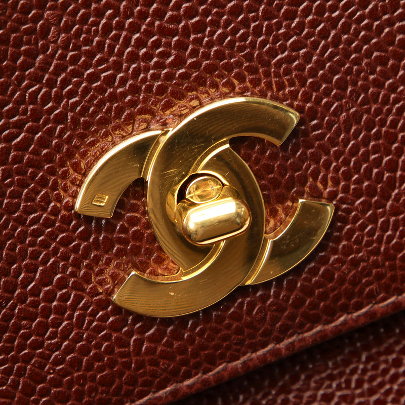 Chanel Caviar Leather Shoulder Bag Red