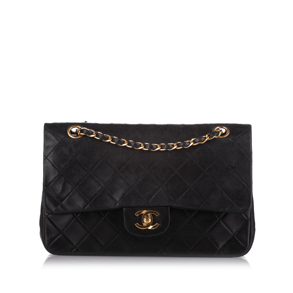 Medium Classic Lambskin Double Flap Bag Black - Bag Religion