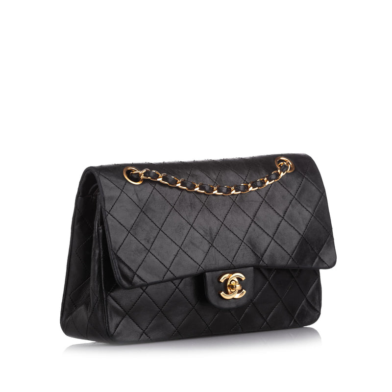 Medium Classic Lambskin Double Flap Bag Black - Bag Religion