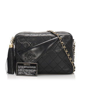 Chanel Matelasse Lambskin Chain Shoulder Bag Black