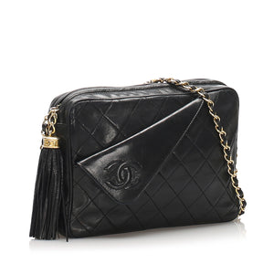 Chanel Matelasse Lambskin Chain Shoulder Bag Black