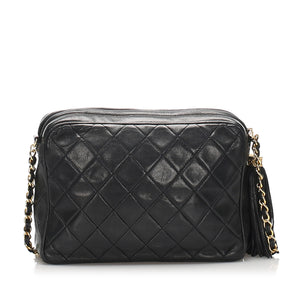 Chanel Matelasse Lambskin Chain Shoulder Bag Black