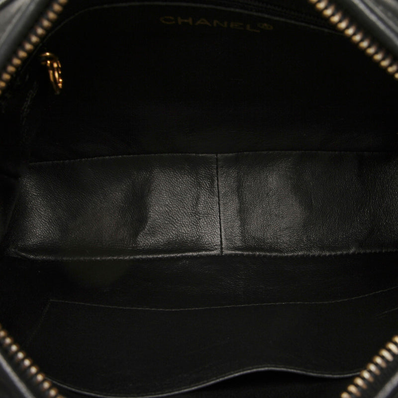 Matelasse Lambskin Leather Crossbody Bag Black