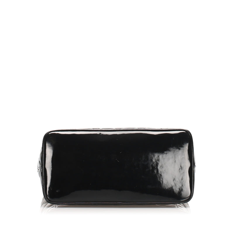 Black Medallion Patent Leather Tote Bag