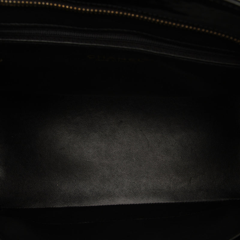 Black Medallion Patent Leather Tote Bag