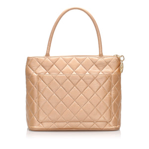 Chanel Metallic Medallion Lambskin Leather Tote Bag Gold