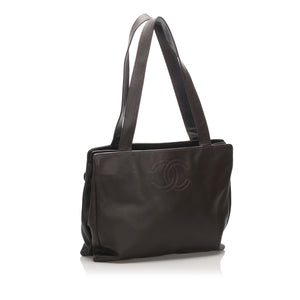 Chanel CC Lambskin Leather Tote Bag Black