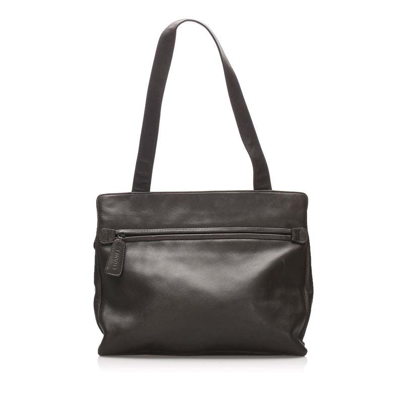 Chanel CC Lambskin Leather Tote Bag Black