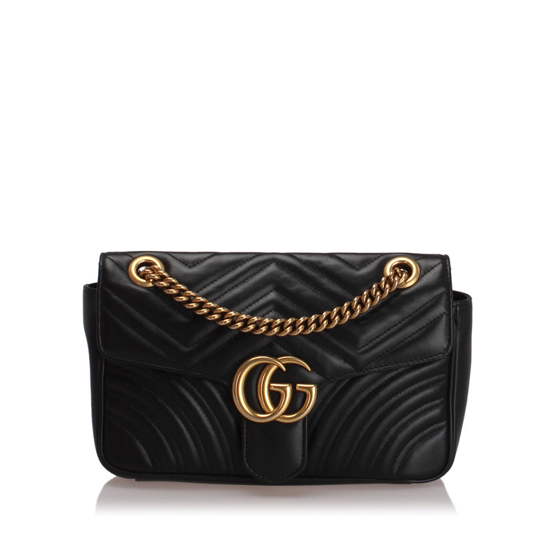 Small GG Marmont Leather Shoulder Bag Black - Bag Religion