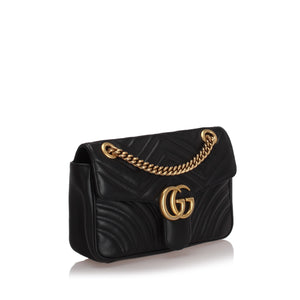 Small GG Marmont Leather Shoulder Bag Black - Bag Religion