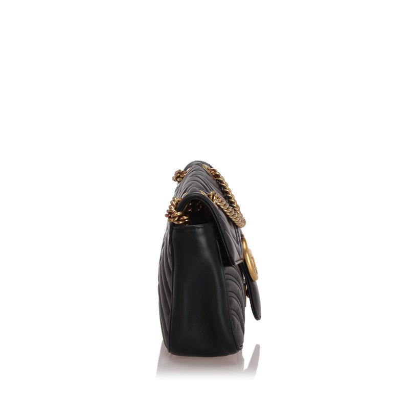 Small GG Marmont Leather Shoulder Bag Black - Bag Religion