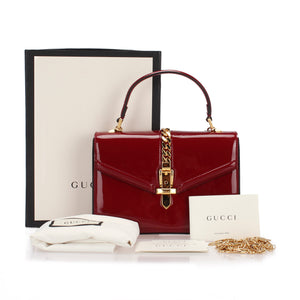 Sylvie 1969 Patent Leather Satchel Red