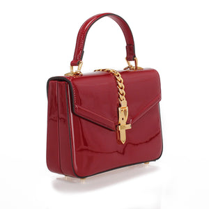 Sylvie 1969 Patent Leather Satchel Red