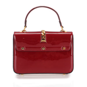 Sylvie 1969 Patent Leather Satchel Red
