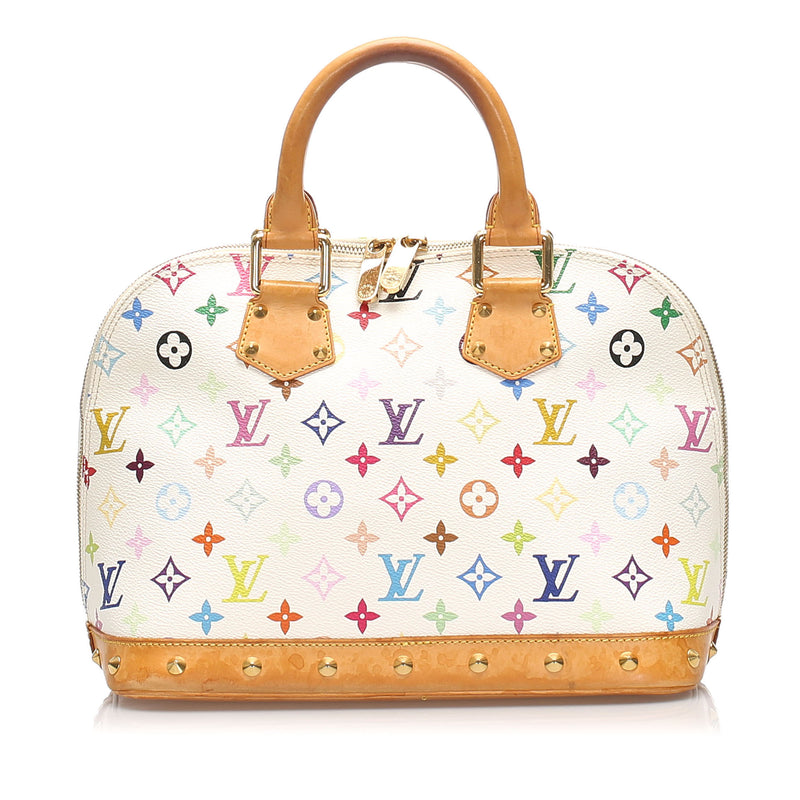 Louis Vuitton White Multicolor Alma PM Handbag