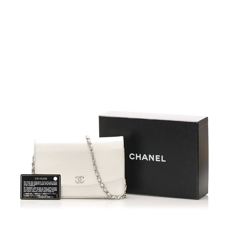 Caviar Leather Wallet on Chain