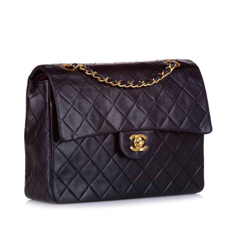 Medium Classic Lambskin Double Flap Bag Black - Bag Religion