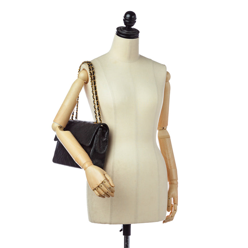 Medium Classic Lambskin Double Flap Bag Black - Bag Religion