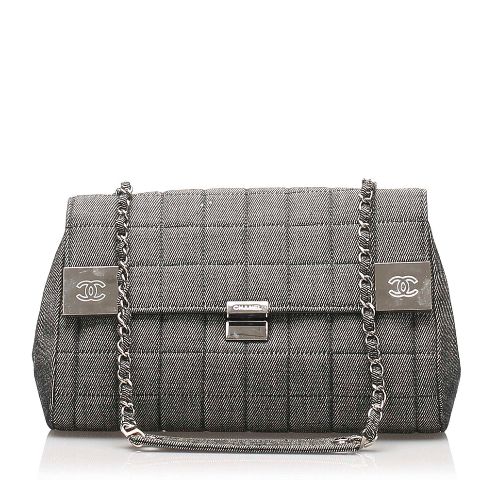 Choco Bar Denim Flap Bag Gray - Bag Religion