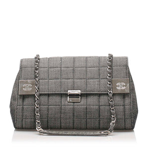 Choco Bar Denim Flap Bag Gray - Bag Religion