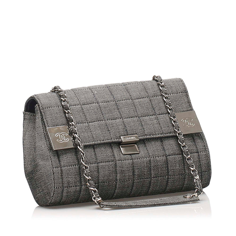 Choco Bar Denim Flap Bag Gray - Bag Religion