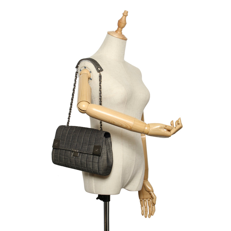 Choco Bar Denim Flap Bag Gray - Bag Religion
