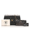 CC Lambskin Flap Bag Black