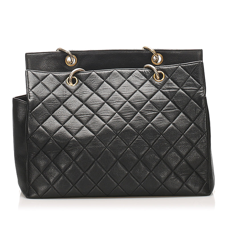 CC Timeless Caviar Grand Shopping Tote Black