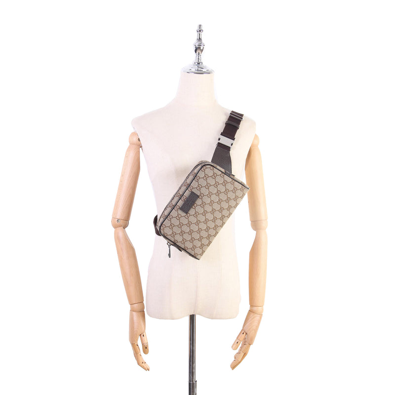GG Canvas Belt Bag Brown SHW
