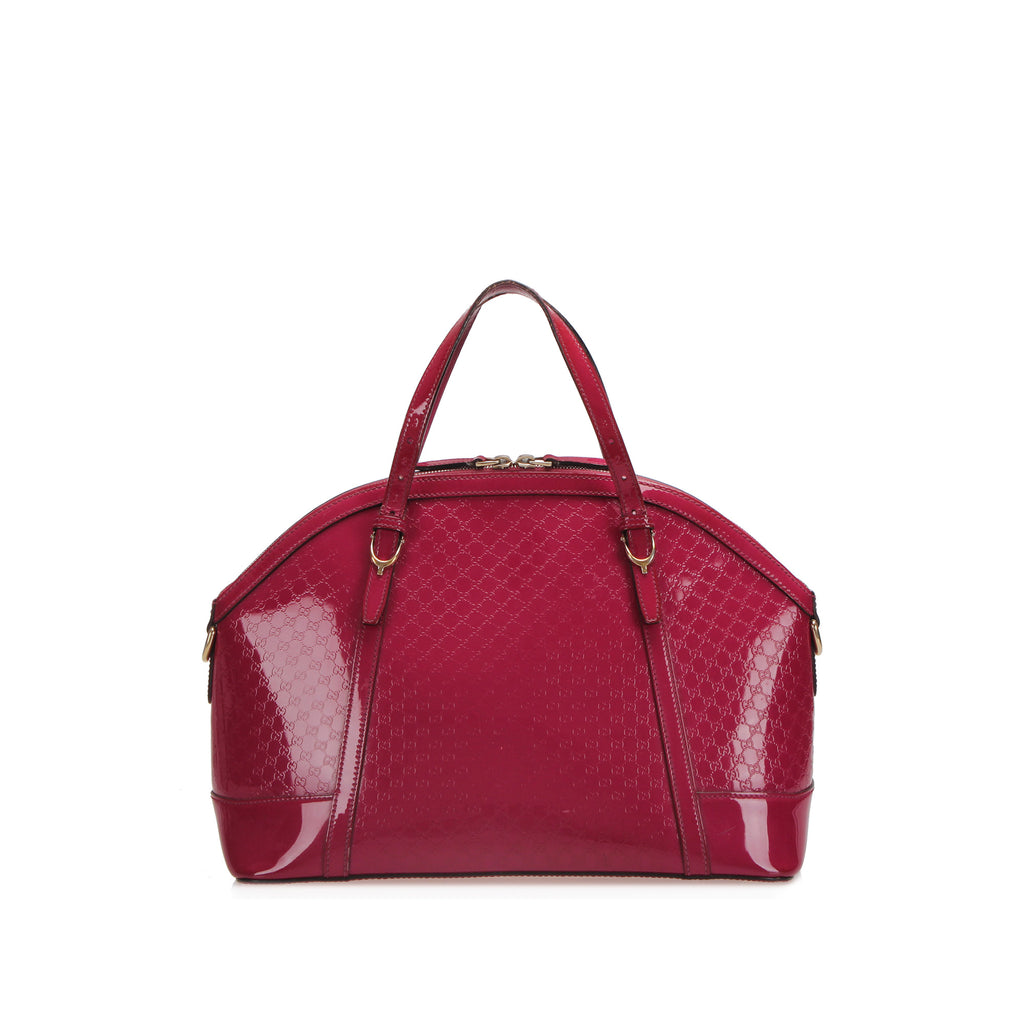 Microguccissima Nice Patent Leather Satchel Pink - Bag Religion
