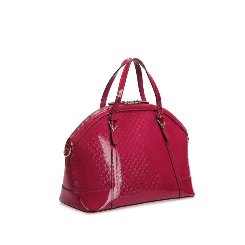 Microguccissima Nice Patent Leather Satchel Pink - Bag Religion