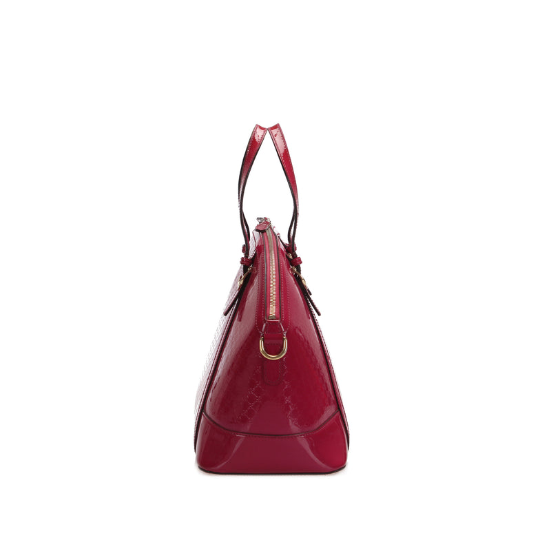 Microguccissima Nice Patent Leather Satchel Pink - Bag Religion