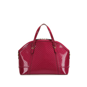 Microguccissima Nice Patent Leather Satchel Pink - Bag Religion