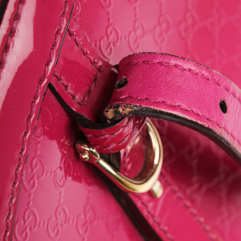 Microguccissima Nice Patent Leather Satchel Pink - Bag Religion