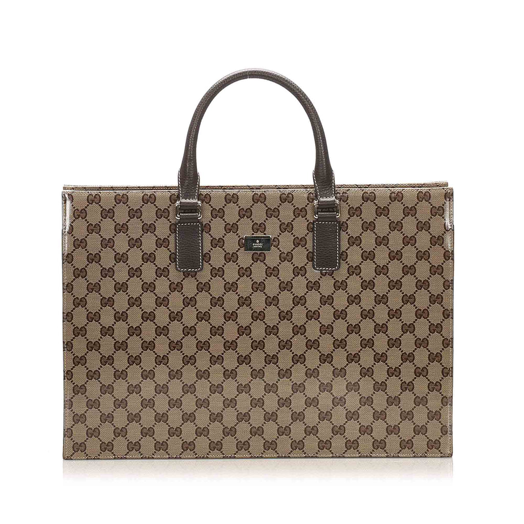 GG Crystal Business Bag Brown