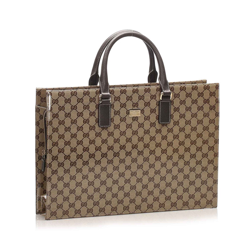 GG Crystal Business Bag Brown