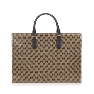 GG Crystal Business Bag Brown