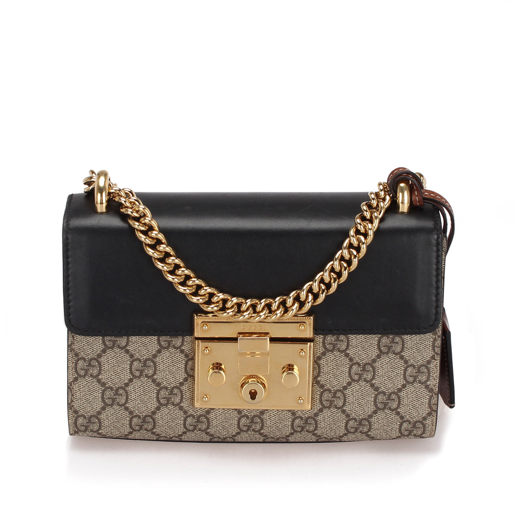 Small GG Supreme Padlock Crossbody Bag Brown