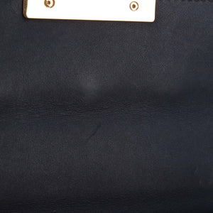 Small Studded Padlock Leather Crossbody Bag Dark Blue GHW
